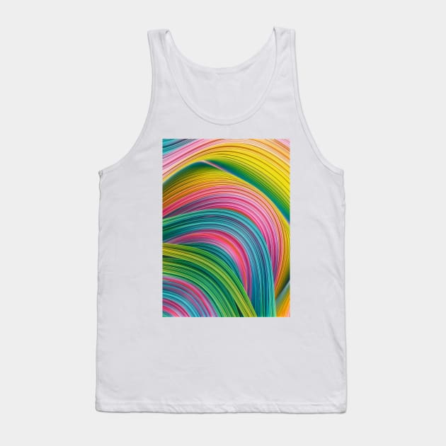 Stranded Horizon. Abstract Colorful Green, Yellow, Blue and Pink Minimal Artwork Tank Top by love-fi
